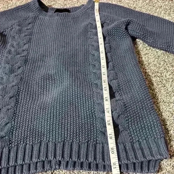 Womens Cynthia Rowley Blue Cable Knit Pullover Sweater Size Medium - Picture 3 of 9